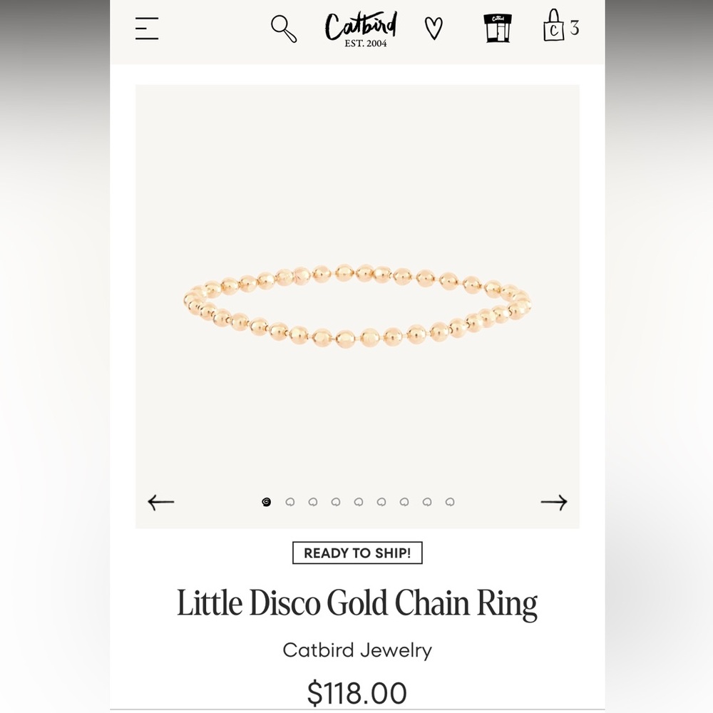 Catbird 14k gold Little Disco Ring